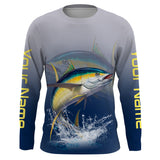 Maxcorners Tuna saltwater fishing personalized custom name performance long sleeve fishing shirts uv protection LM2408