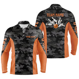 Maxcorners Gray Camo Bowling Customized Name And Team Name 3D Shirt