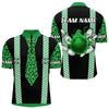 Maxcorners Personalized Green Shamrock Pattern Bowling Shirts For Men Custom St Patrick Day Bowling Team Jersey