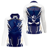 Maxcorners White and Blue Camo Custom Golf Polo Shirts For Men, mens golf outfit team golf shirts