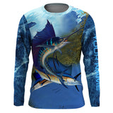 Maxcorners Sailfish fishing blue deep sea Custom UPF fishing Shirts jersey, custom fishing shirts with hood LM2408