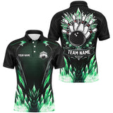 Maxcorners Icy Green Bowling Jersey Customized Name, Team Name 3D Shirt Unisex