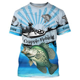 Maxcorners Personalized Crappie Fishing Jerseys blue Long Sleeve Fishing Shirts, Crappie fishing jerseys MT2108