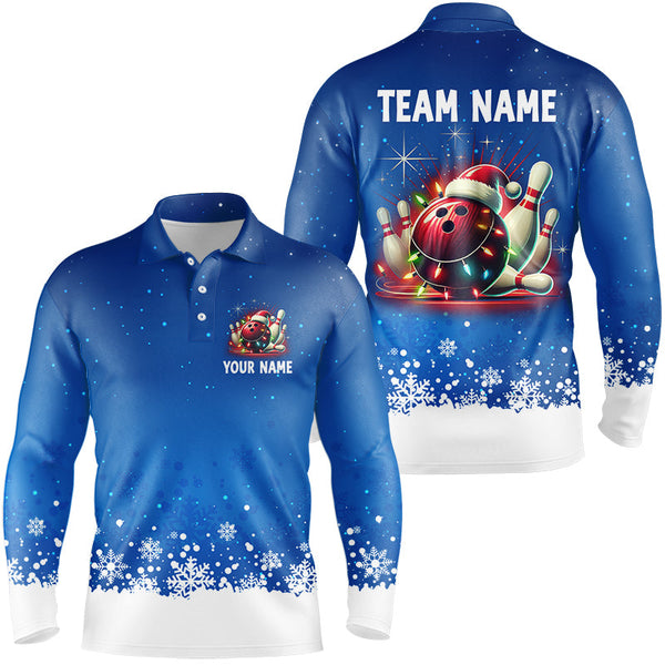 Maxcorners Christmas Bowling Jersey Customized Name, Team Name 3D Shirt Unisex