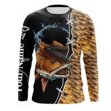 Maxcorners Customized Name Redfish Puppy Drum Fishing 3D Shirts