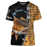 Maxcorners Customized Name Redfish Puppy Drum Fishing 3D Shirts