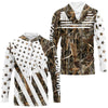 Maxcorners American Flag Camo Fishing Personalized Patriotic Uv Protection Camouflage Fishing Jerseys