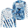 Maxcorners American flag Blue camo fishing personalized patriotic UV Protection camouflage Fishing jerseys MT2108