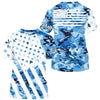 Maxcorners American flag Blue camo fishing personalized patriotic UV Protection camouflage Fishing jerseys MT2108