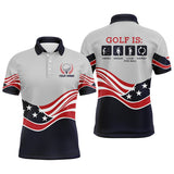 Maxcorner Customized Name American Flag Golf 3D Polo Shirt