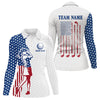 Maxcorners Red, White and Blue American Flag Golf polo shirts For Men Custom patriotic mens golf topMT0306