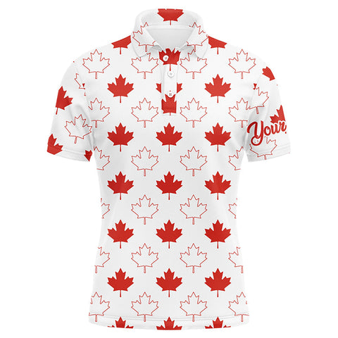 MaxCorners Golfs Canada Flag Pattern Customized Name 3D Polo Shirt For Men
