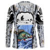Maxcorners Winter crappie Ice fishing camo Customize name Performance Long Sleeve fishing shirts for men, women LM0201