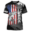 Maxcorners American Flag Walleye Fishing Custom long sleeve performance Fishing Shirts, Walleye fishing jerseys MT2108
