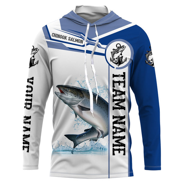 Maxcorners Chinook Salmon Fishing UV Protection Quick Dry Customize Name And Team Name Tournament Shirts