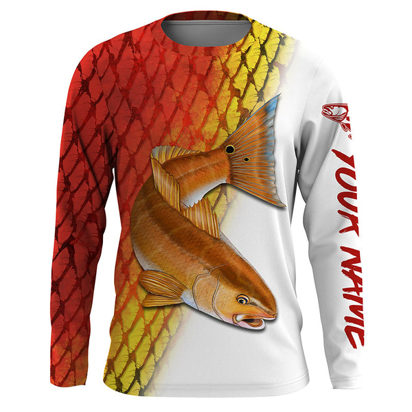 Maxcorners Redfish Pyppy Drum Fishing Customize Name 3D Shirts