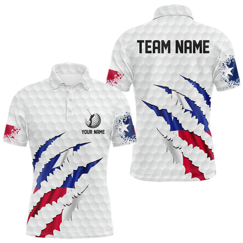 Maxcorners Personalized Texas Flag Men golf polo shirts, Custom Patriotic Golf Team Shirts For men LM3006