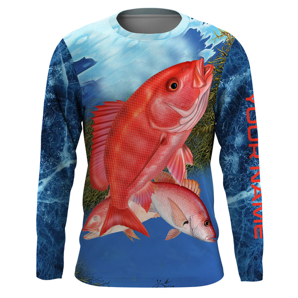 Maxcorners Red Snapper Fishing Customize Name 3D Shirts