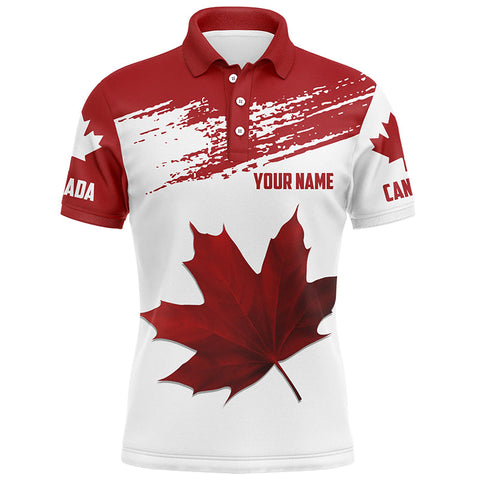 MaxCorners Golf Canadian Flag Customized Name 3D Polo Shirt Unisex