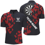 Maxcorners Personalized Black And Red Darts Board 3D Printed Dart Shirts Custom Cool Dart Jerseys For Team