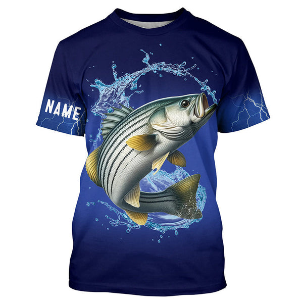 Maxcorners Striped Bass Fishing blue lightning fishing shirts Customized striper fishing jerseys MT2108