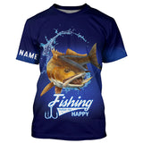 Maxcorners Customized Name 3D Shirts Fishing Makes Me Happy Redfish Puppy Drum Fishing