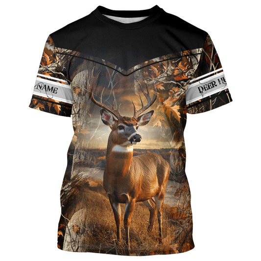 Maxcorners Deer Hunting big game camo Custom Name 3D All over print shirts - personalized hunting gifts LM2608