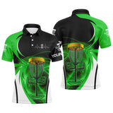 Maxcorners Mens disc golf polo shirt custom disc golf basket, personalized disc golf gifts | Green MT0510