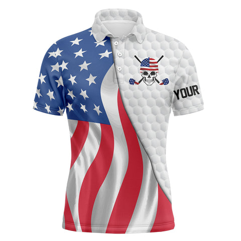 MaxCorners Golfs American Flag Golf Customized Name 3D Polo Shirt For Men