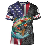 Maxcorners American Flag Rainbow trout Fishing Custom long sleeve performance Fishing Shirt, Trout Fishing jersey MT2108