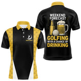 Maxcorners Funny Golf beer Mens golf polos shirts custom Weekend forecast golfing with a chance of drinking MT2407