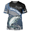 Maxcorners Chinook Salmon fishing Custom UV protection fishing long sleeve shirt, Salmon Fishing jerseys | Blue LM2512
