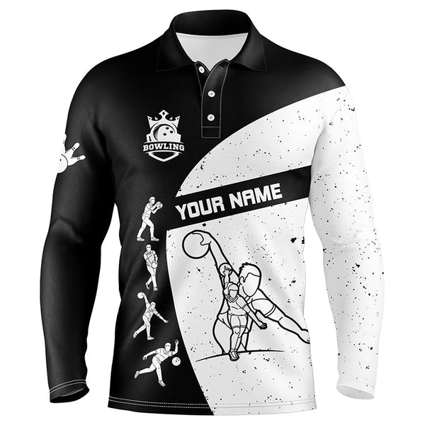 Maxcorners Black And white Bowling Player Customized Name 3D Shirt