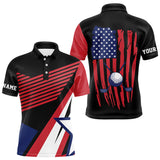 Maxcorners American Flag Golf polo shirts For Mens custom patriotic golf top for men, golfing gifts | BlackMT0306