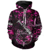 Maxcorners Love Deer Hunting Pink Camo Customize Name 3D All Over Printed Shirts Personalized Hunting gifts LM2608