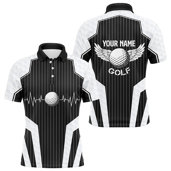 Maxcorners Golf Black And White Customized Name 3D Shirt