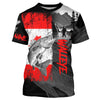 Maxcorners Canadian Flag Walleye Fishing Custom long sleeve performance Fishing Shirts, Walleye fishing jerseys MT2108
