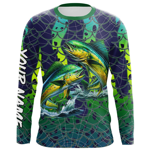 Maxcorners Mahi Mahi Dorado Fishing Performance Fishing Shirt Uv Protection Customize Long Sleeves