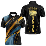 Maxcorners Blue and Gold Mens Golf polo shirts Custom Golf Outfit For Mens Team Golf shirts | BlackMT0306