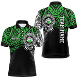 Maxcorners Personalized Black and Green Tribal pattern Mens Bowling Shirts Custom Team Bowling outfit for men MT2709