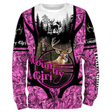 Maxcorners Custom Name Country Girl Deer Hunting pink Camo 3D All Over Printed Clothes