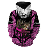 Maxcorners Custom Name Country Girl Deer Hunting pink Camo 3D All Over Printed Clothes