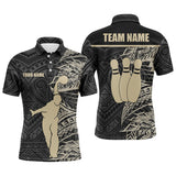 Maxcorners Golden Black Tribal Team Bowling Customized Name And Team Name 3D Shirt