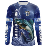 Maxcorners Catfish Fishing blue lightning jerseys custom performance Long Sleeve tournament fishing shirts MT2108