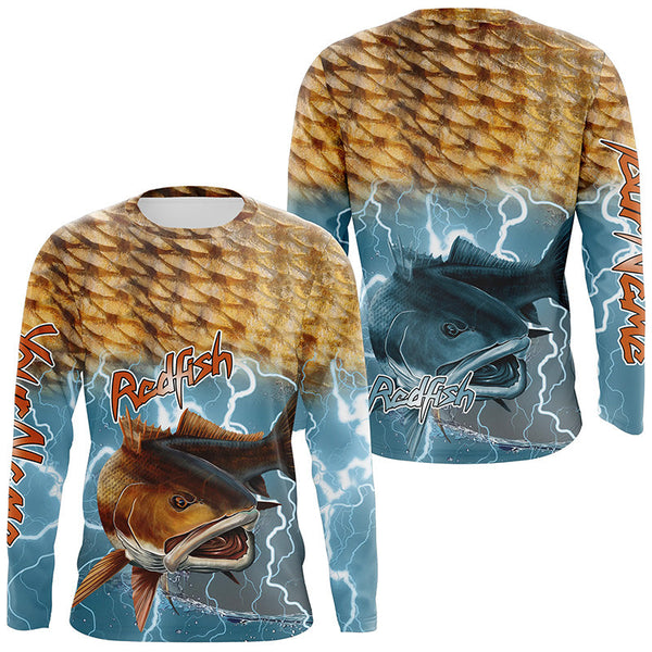 Maxcorners Customize Name Redfish Puppy Drum Fishing 3D Shirts