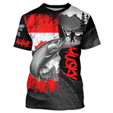 Maxcorners Canadian Flag Rainbow Trout Fishing Custom long sleeve performance Fishing Shirt, Trout fishing jersey MT2108