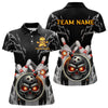 Maxcorners Funny Black and Gray Camo Bowling Shirt For Men Custom Skull Bowling Bomb Team bowling attire for men LM263