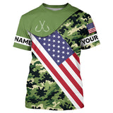 Maxcorners Green camo American flag Custom patriotic performance Fishing Shirts, tournament fishing jerseys MT2108