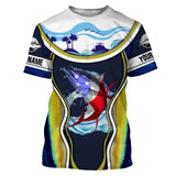 Maxcorners Tuna fishing American flag patriotic Custom Name fishing shirts for men, women, kid, fishing apparel LM2408