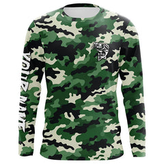 Maxcorners Green camouflage Bass fishing Custom bass fishing Shirts jerseys - personalized camo fishing apparel MT2108